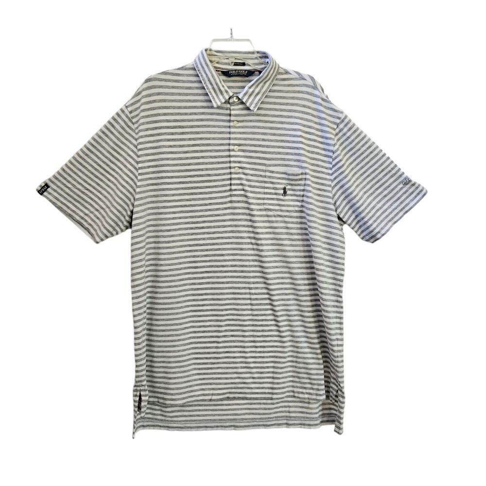 Polo Golf Ralph Lauren Striped Polo Shirt Stretch Lisle Sz XL Pocket Pony Logo
